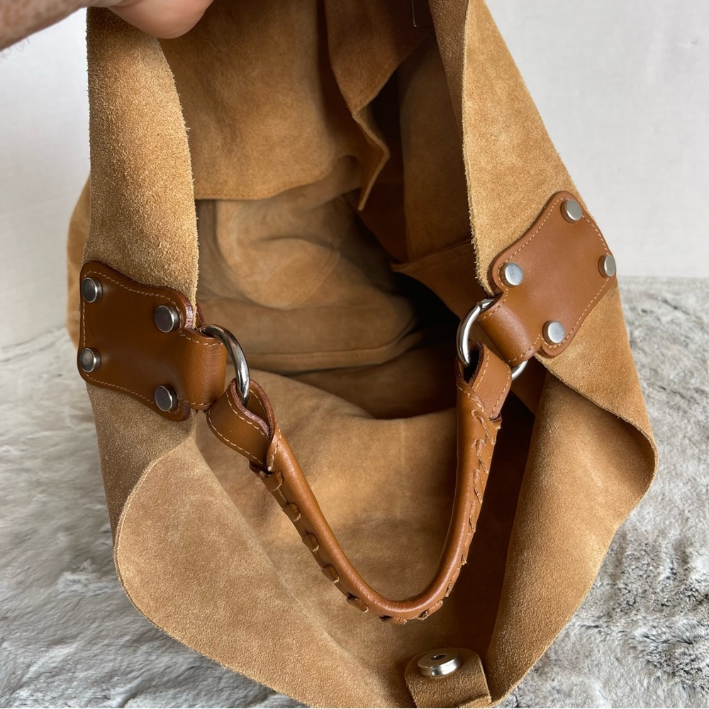 MAURIZIO TAIUTI Suede Leather Tan Color Hobo Bag - Picture 12 of 13